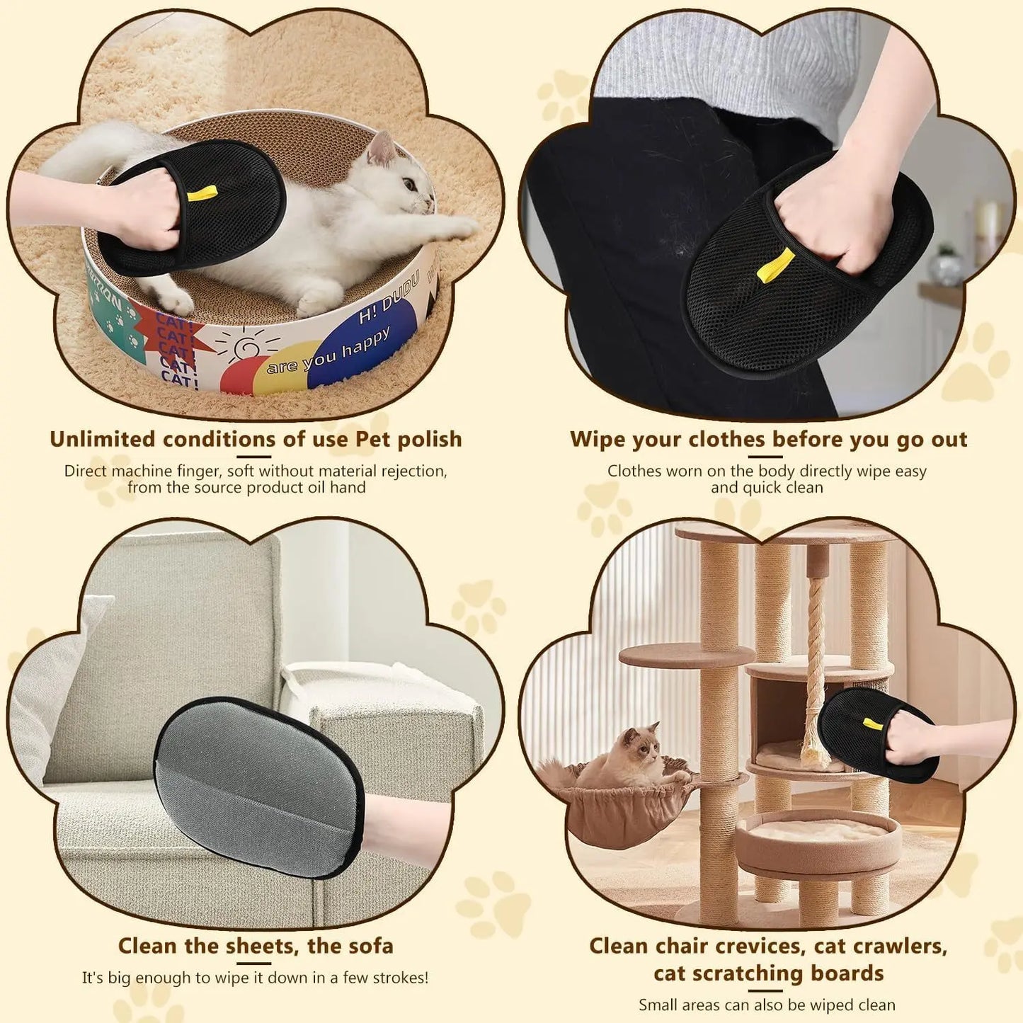Pet Hair Remover Glove – Reusable Double-Sided Electrostatic Brush for Cats & Dogs, Grooming & Furniture Cleaning Tool