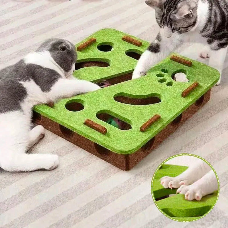 Cat Puzzle Maze Toy with Bell Ball - Interactive Fun Box