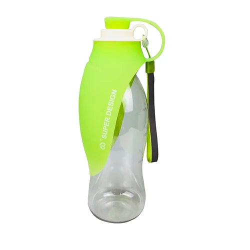 Portable Pet Dog Water Bottle 580ml Silicone Leaf Travel Bowl