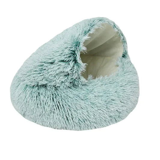 EMESA HOME Semi-Enclosed Plush Pet Nest – Cozy Shell Bed for Cats & Small Dogs, Ideal for Autumn & Winter