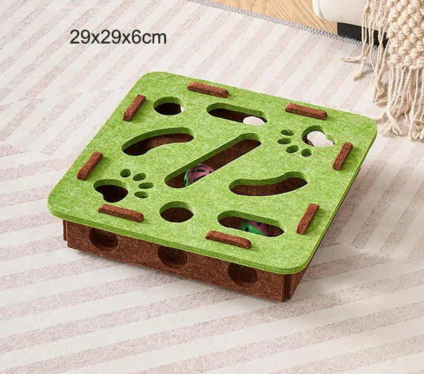 Cat Puzzle Maze Toy with Bell Ball - Interactive Fun Box