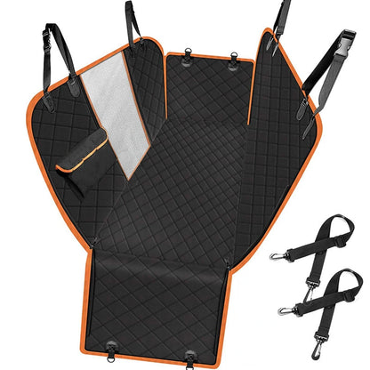 Waterproof Dog Car Seat Cover with Hammock and Safety Features