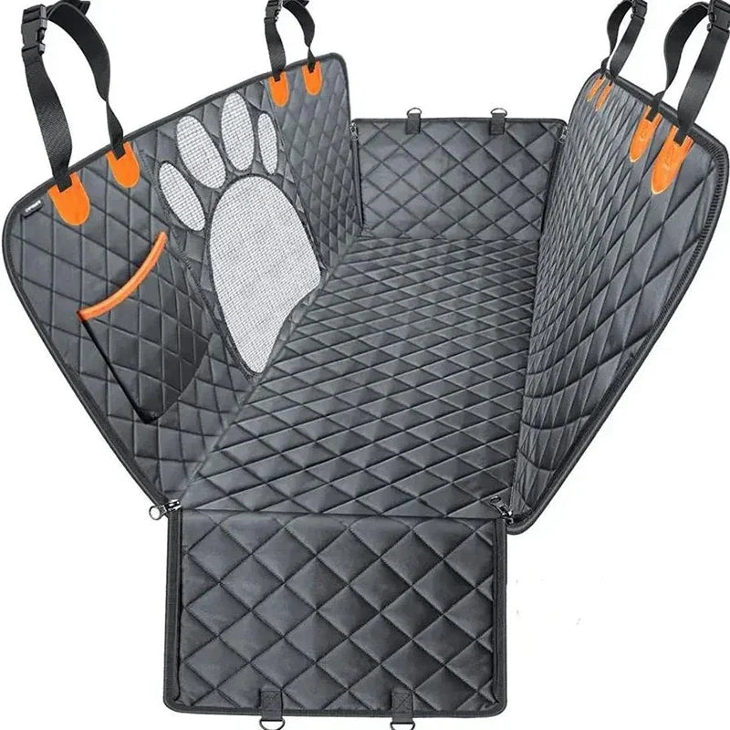 Universal Pet Seat Cover for Car Rear Seat, 100% Waterproof Dog Car Hammock with Visual Mesh Window and Side Zipper