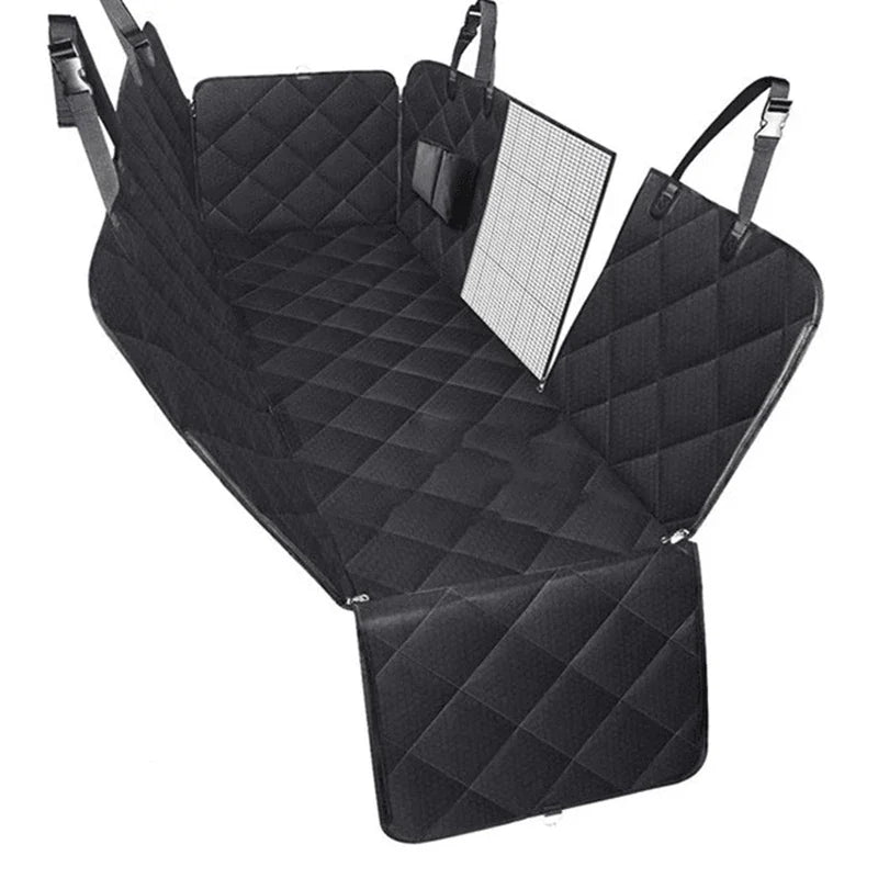 Universal Pet Seat Cover for Car Rear Seat, 100% Waterproof Dog Car Hammock with Visual Mesh Window and Side Zipper